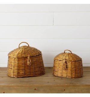 Hut Baskets with Lids