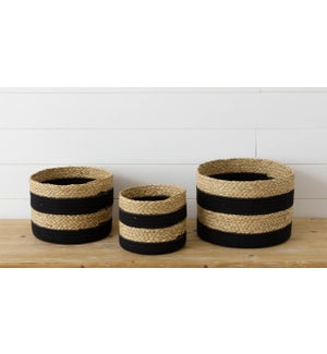 Baskets - Black Rope and Seagrass Stripe