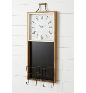 Clock With Chalkboard Calendar And Basket