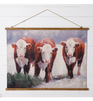 Canvas Wall Scroll, Cows