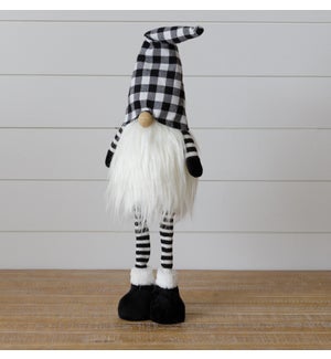 Lighted Black Check Gnome - Standing