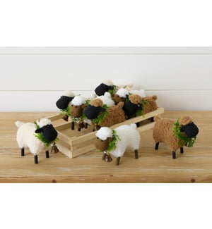 Crate Of 9 Assorted Fuzzy Sheep