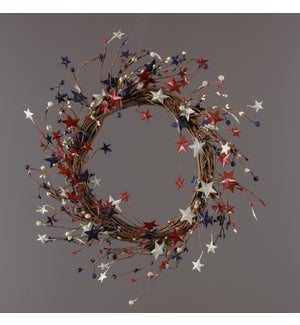 Wreath - Americana - Berries And Tin Stars