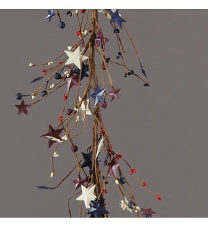 Garland - Americana - Berries And Tin Stars
