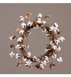 Wreath - Twig Base With Cotton Pods