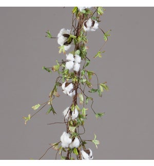 Garland - Twig Base Cotton Miniature Green Leaves