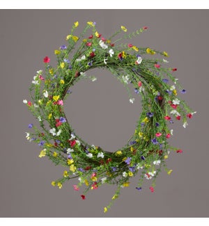 Wreath - Twig, Assorted Color Tiny Flowers