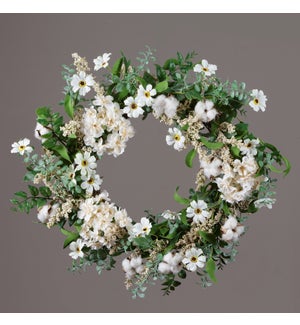 Wreath - Twig, Hydrangea, Cotton, Assorted Foliage, Berries