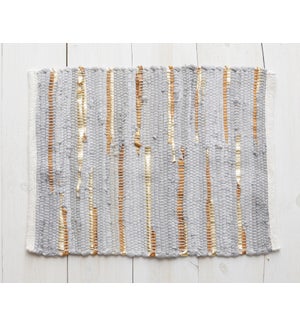 Chindi Placemat - Grey And Gold