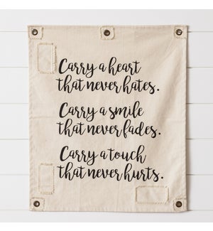 Cotton Wall Hanging - Carry A Heart