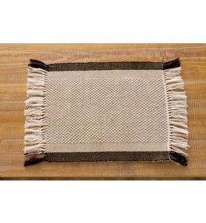 Cotton And Jute Placemat With Fringe