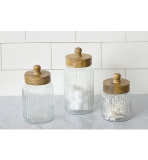 Ribbed Glass Canister Set