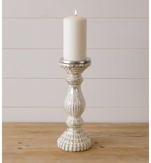 Frosted Mercury Glass Candle Pillar