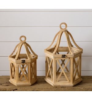 Lanterns - Wood Hexagon