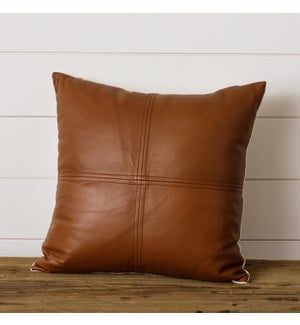 Pillow - Leather And Cotton Square