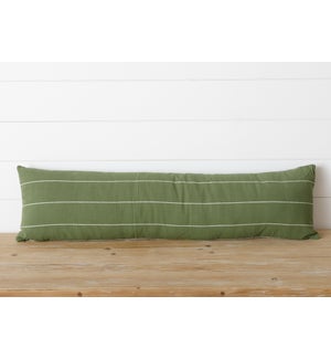 Green Kantha Stitch Lumbar Pillow