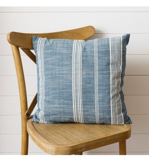 Woven Stripe Square Pillow, Blue