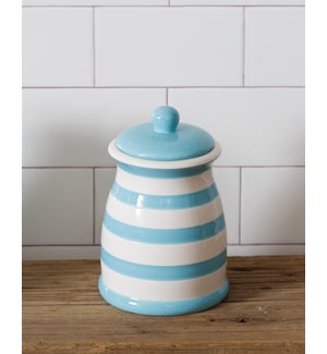 Cookie Jar - Blue and White Stripes