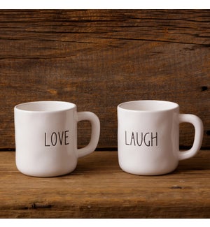 Ceramic Mugs - Love, Laugh