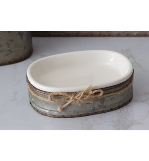 Soap Dish with Galvanized Caddy