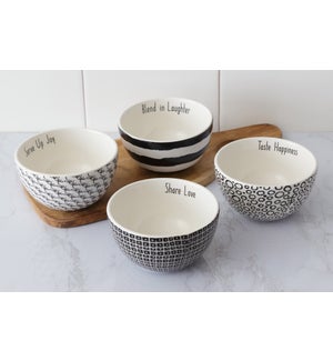 Bowls - Words, Black and White