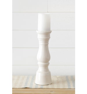 Ceramic Finial Candle Holder White, Sm