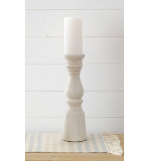 Ceramic Finial Candle Holder White, Lg