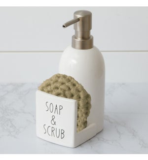 Soap Pump and Sponge Holder - Soap and Scrub