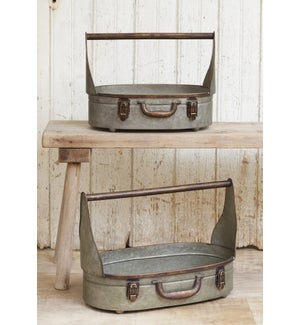 Oval Tins - Galvanized Suitcase Style