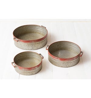 Buckets - Red and Galvanized