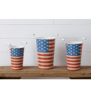 Buckets With Handles  - American Flag