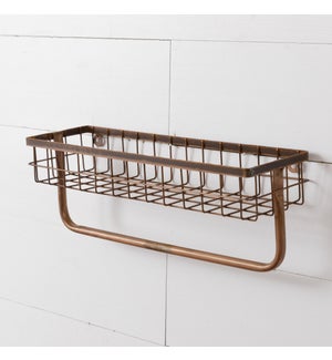 One-Tiered Organizer with Towel Holder, Copper