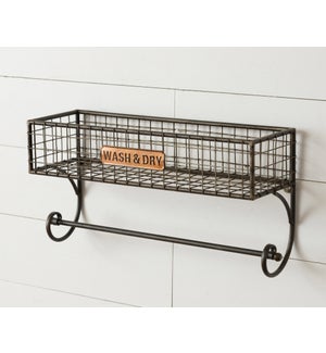 Wash And Dry Shelf With Towel Rack