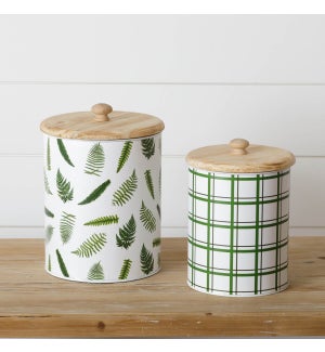 Canisters - Ferns And Stripes