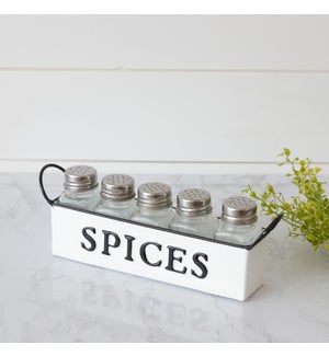 Metal Spice Tray With Glass Shakers