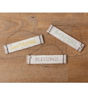 "Hangers - Give Thanks, Be Grateful, Blessings"