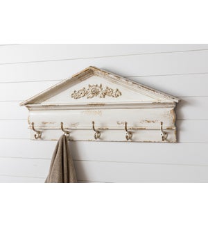 Distressed Wall Hanging With Hooks