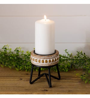 Beaded Pillar Candle Stand, Sm