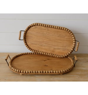 Wood Trays -  Oval With Beaded Edge