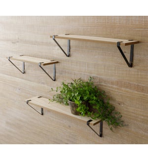 Wood And Metal Wall Shelves