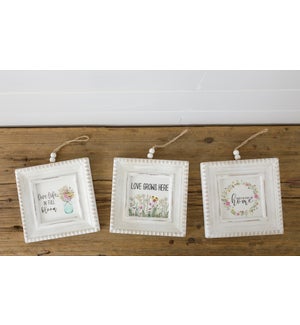 Beaded Mini Frame  - Floral With Sayings