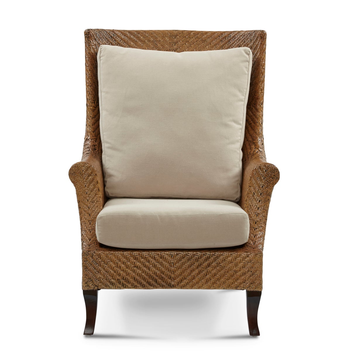 Addison Wing Chair Frame Color - Chestnut Cushion Color - Cream This Item Will Be Discontinued W