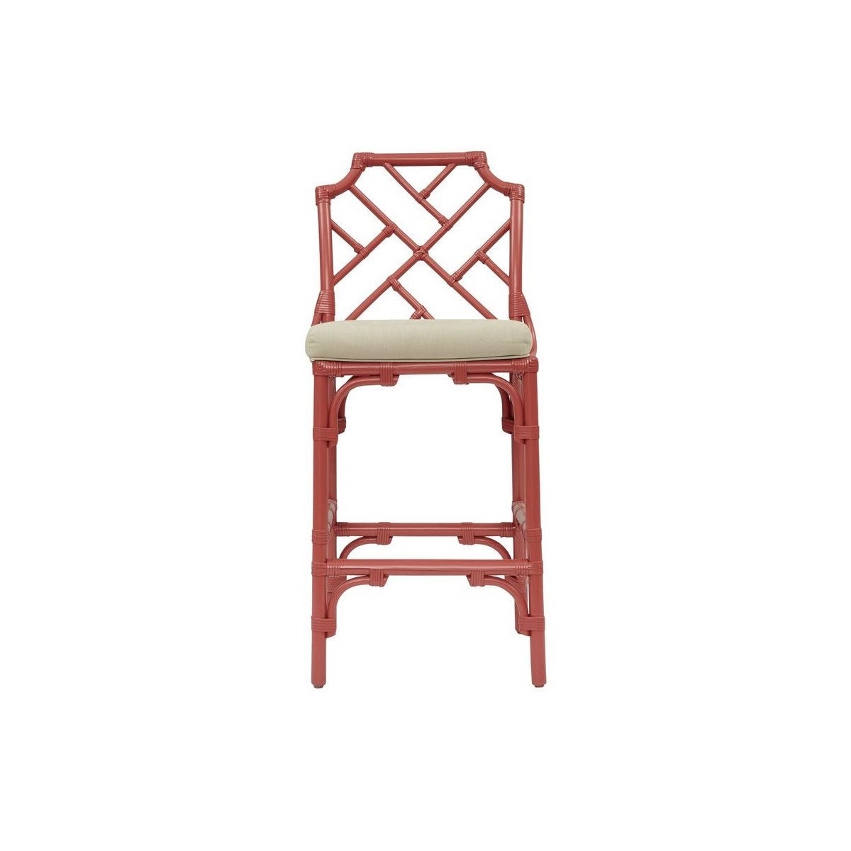 Palm Beach Chippendale Bar ChairFrame to be Painted,Cushion Color - Cream Pack 1 Re-shipper