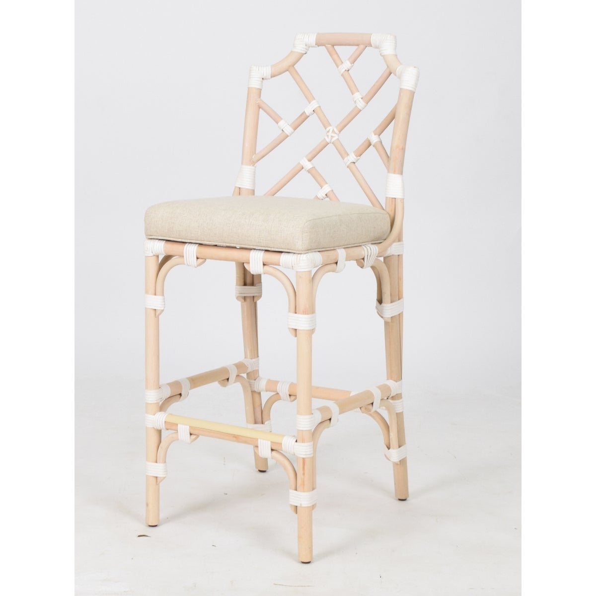 Palm Beach Chippendale Bar ChairFrame to be Painted,Cushion Color - Cream Pack 1 Re-shipper