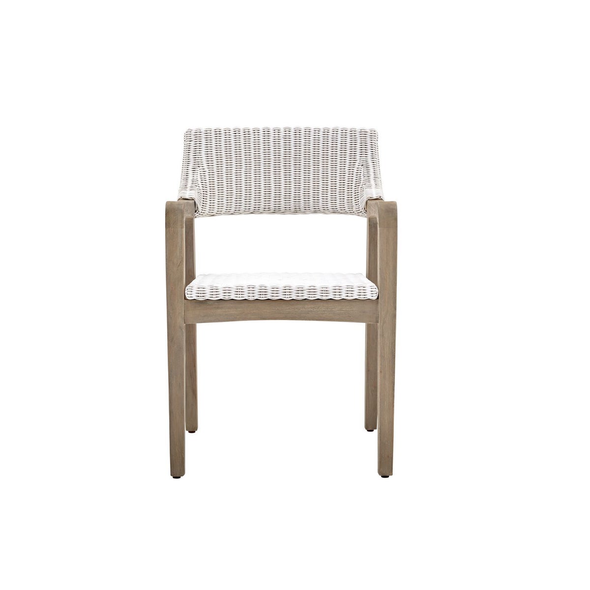 Urbane Arm Chair Frame Color - Old Gray Woven Seat & Back Color - White