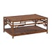 Pagoda Coffee Table, Small Woven Upper and Lower shelf Color - Tortoise
