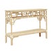 Pagoda Console, Small Unpainted - "Select Your Color" Rattan Frame with Leather Wraps
