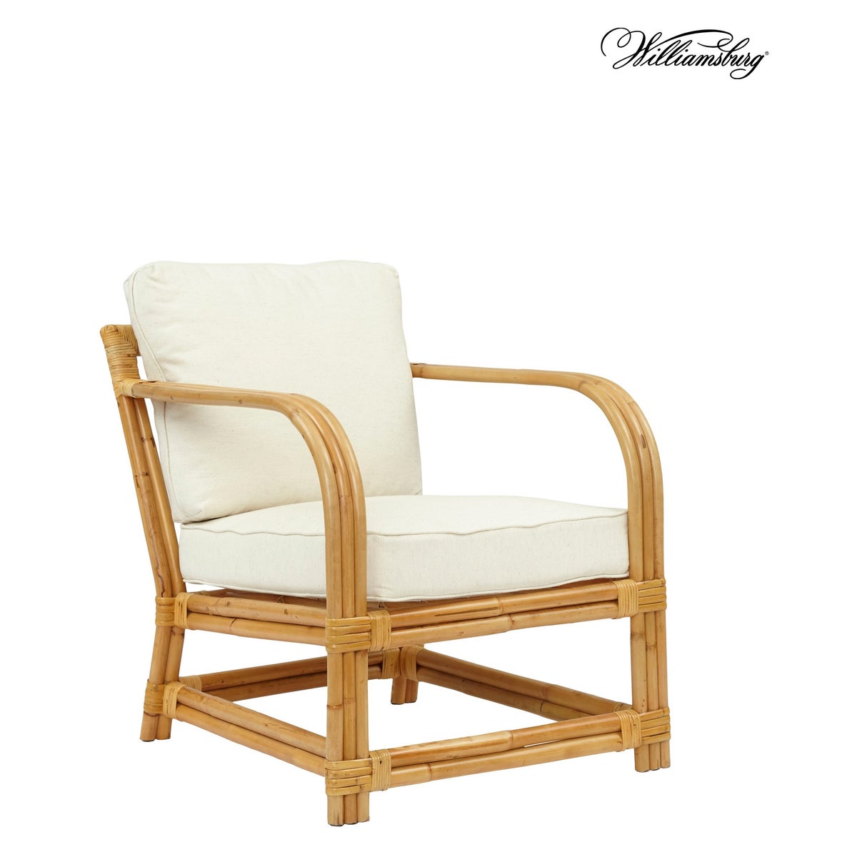 Bassett Hall Club Chair Frame Color - Natural Cushion Color -  Holly White