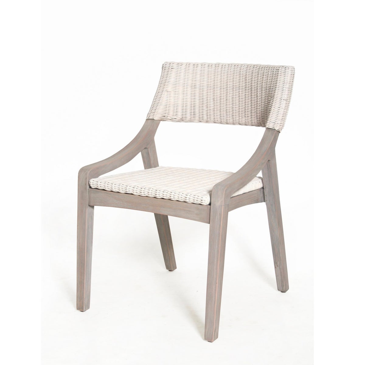 Urbane Dining Side Chair Frame Color - Old Gray White Woven Seat and Back