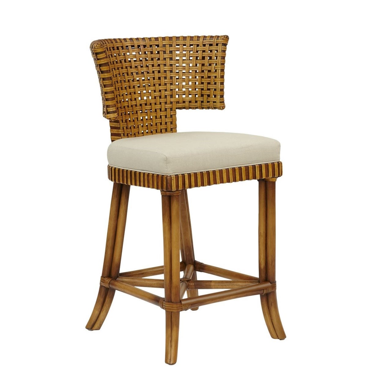 CLOSE-OUT!!Sidney Counter Chair Leather Color - Chestnut Cushion Color - Linen 50% OFF!This I
